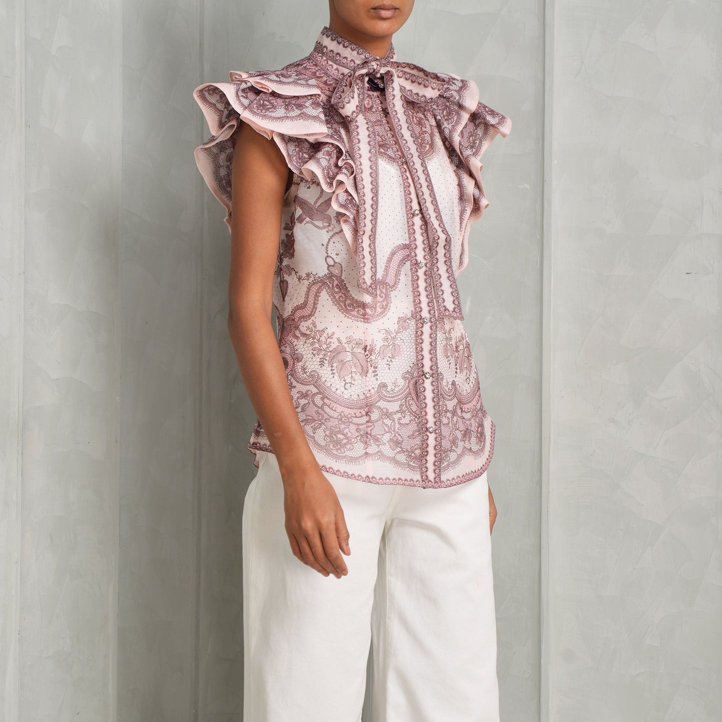 Crush Frilled Fitted Blouse