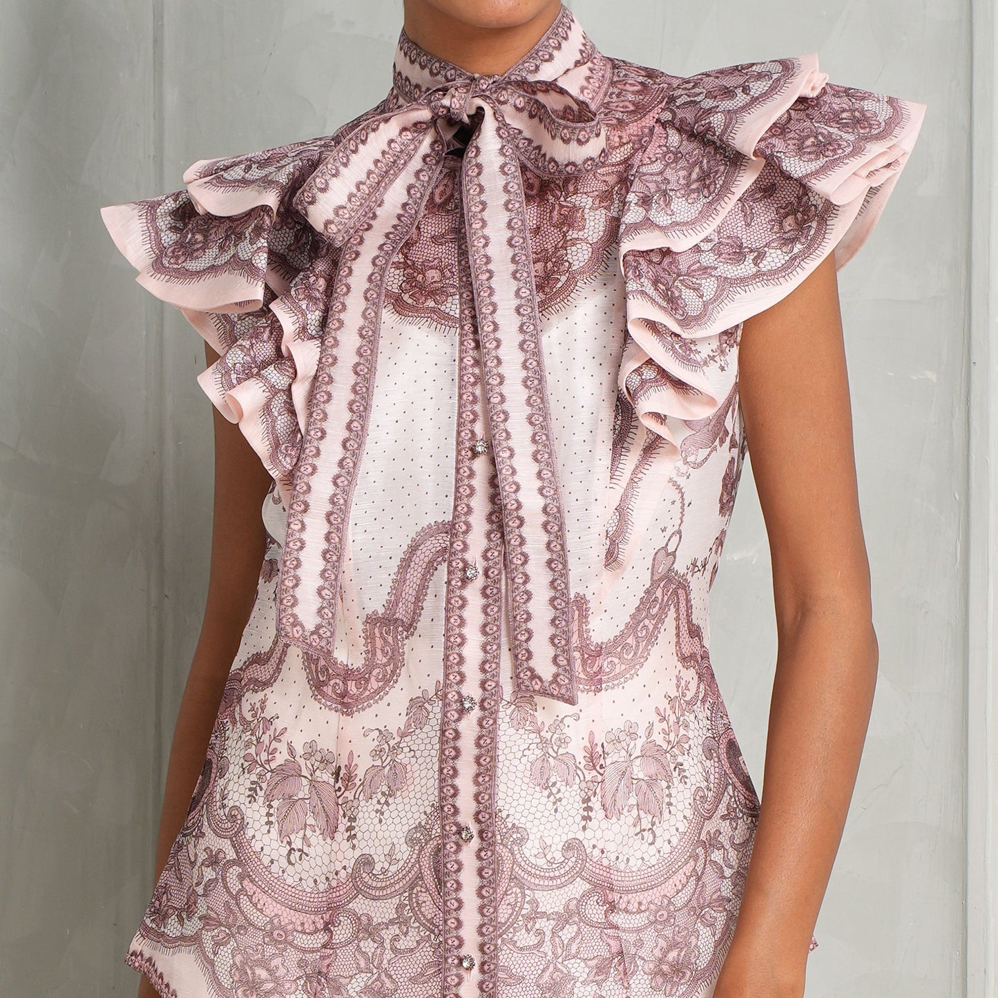 Crush Frilled Fitted Blouse